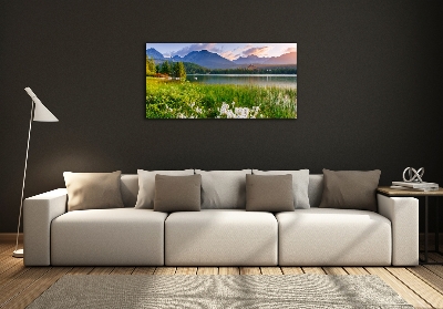 Bild auf glas See in den Bergen