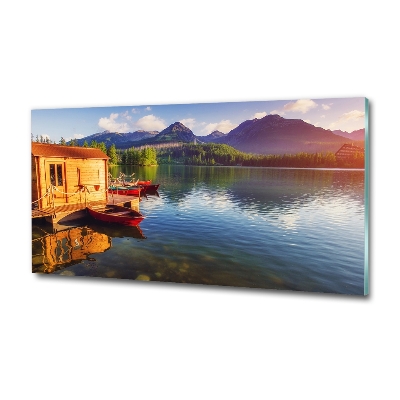 Glasbild See in den Bergen