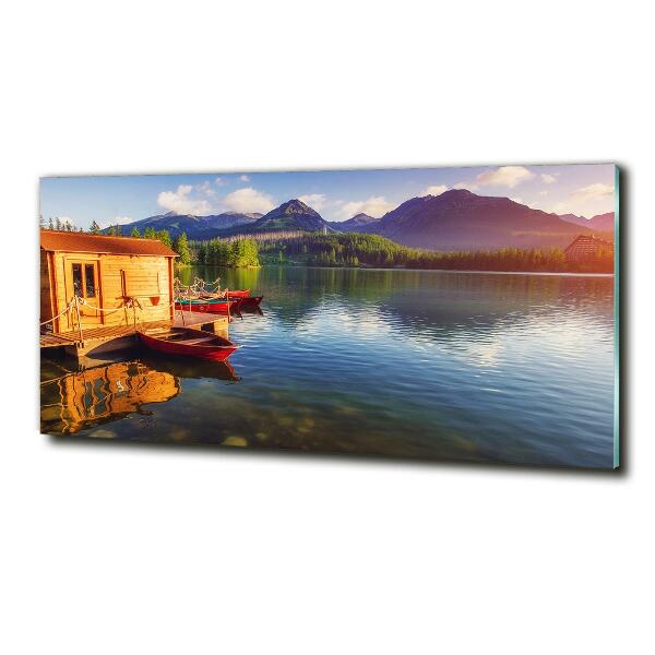 Glasbild See in den Bergen