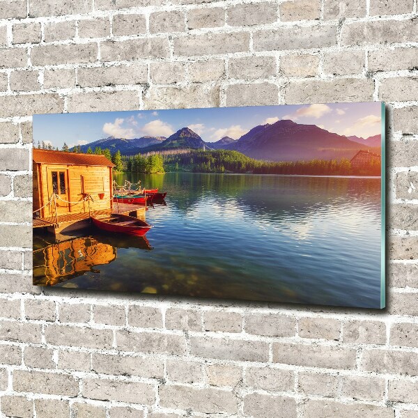 Glasbild See in den Bergen