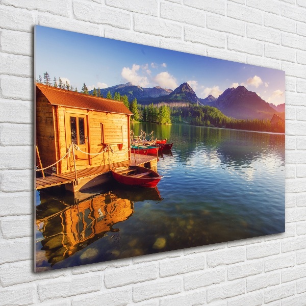 Glasbild See in den Bergen