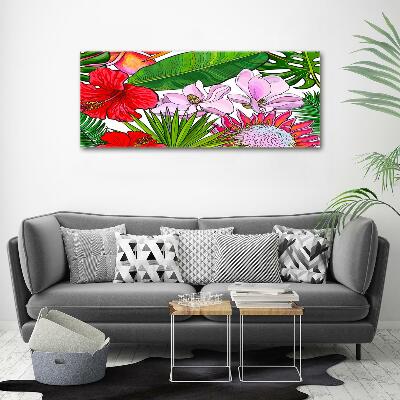 Foto glasbild Hawaiianische Blumen