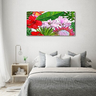 Foto glasbild Hawaiianische Blumen