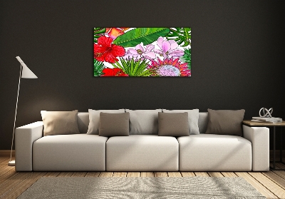 Foto glasbild Hawaiianische Blumen