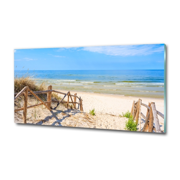 Glasbild Zugang zum Strand