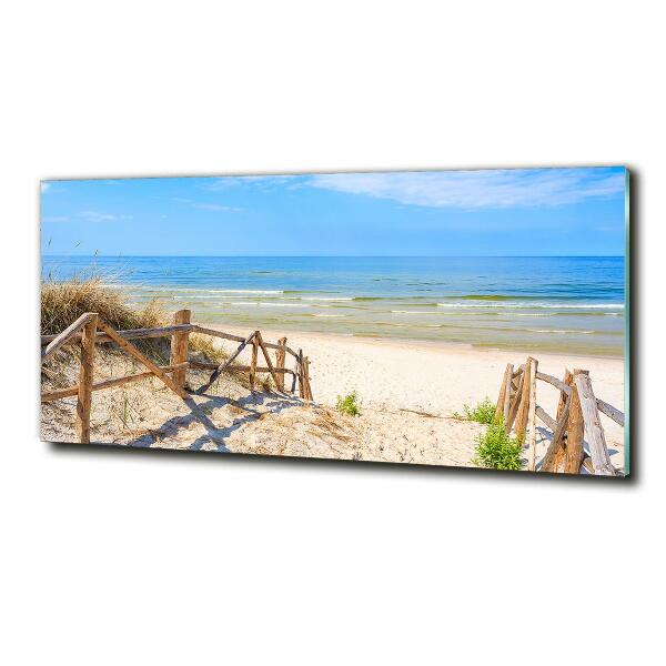 Glasbild Zugang zum Strand