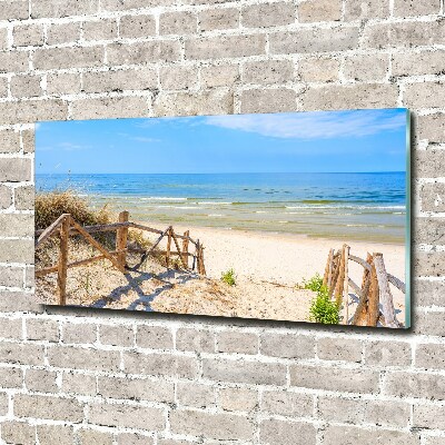 Glasbild Zugang zum Strand
