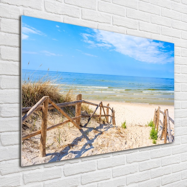 Glasbild Zugang zum Strand