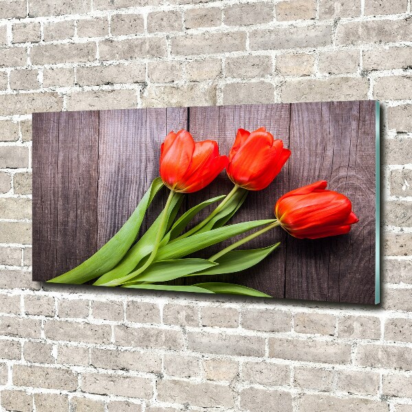 Bild auf glas Rote Tulpen