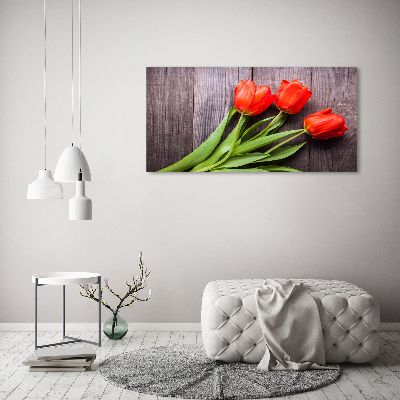 Bild auf glas Rote Tulpen