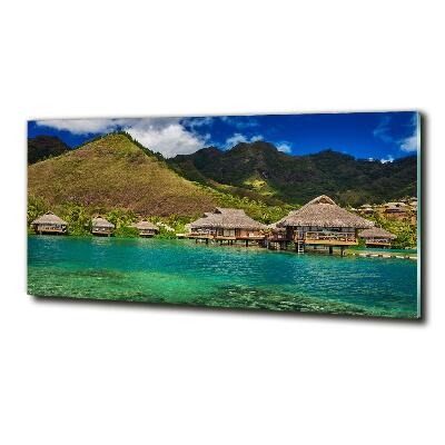 Foto glasbild Bungalows über dem Wasser