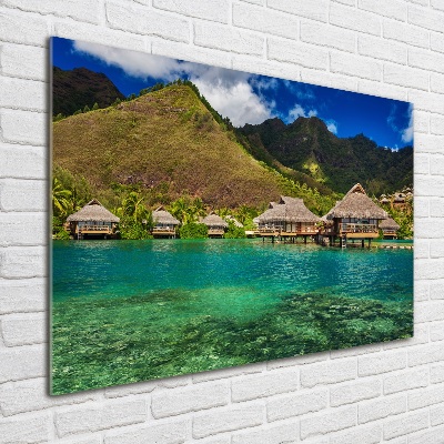 Foto glasbild Bungalows über dem Wasser