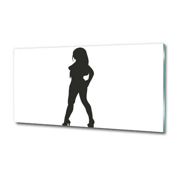 Glasbild Silhouette einer Frau