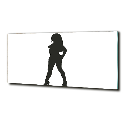 Glasbild Silhouette einer Frau