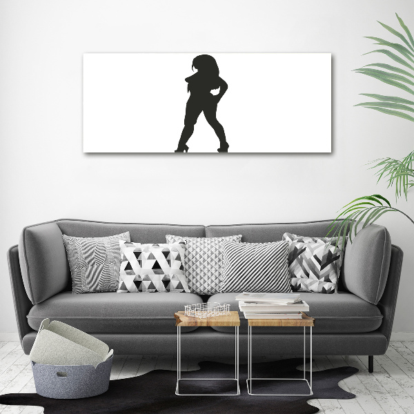 Glasbild Silhouette einer Frau
