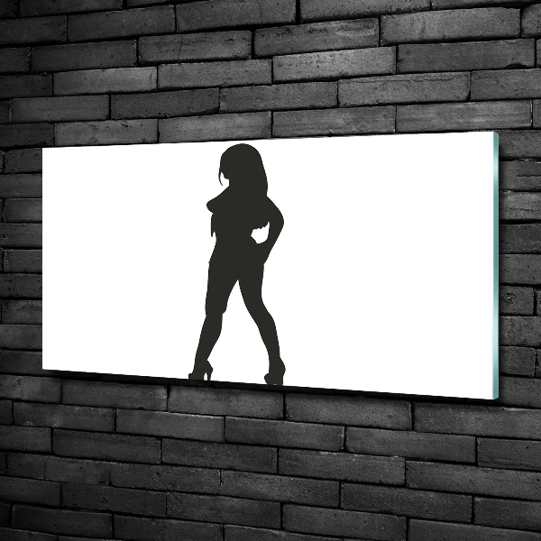 Glasbild Silhouette einer Frau