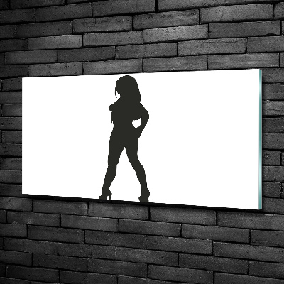 Glasbild Silhouette einer Frau