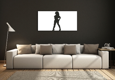 Glasbild Silhouette einer Frau