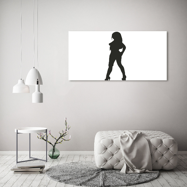 Glasbild Silhouette einer Frau