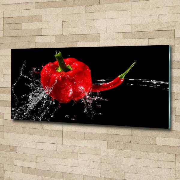 Foto glasbild Rote Paprika