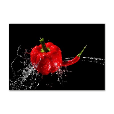 Foto glasbild Rote Paprika