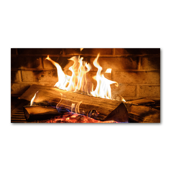 Foto glasbild Holz im Kamin