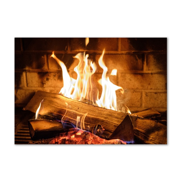 Foto glasbild Holz im Kamin
