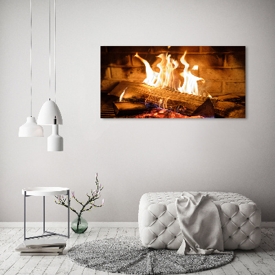 Foto glasbild Holz im Kamin