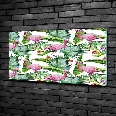 Bild auf glas Flamingos Pflanzen