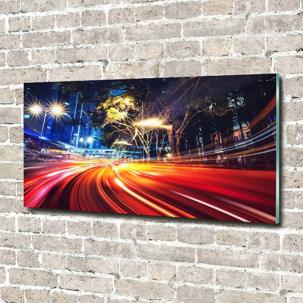 Foto glasbild Geschwindigkeit in der Stadt