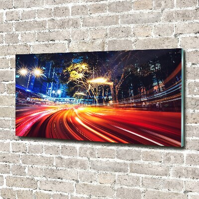 Foto glasbild Geschwindigkeit in der Stadt