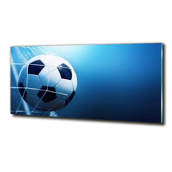 Glasbild Der Ball ist im Tor