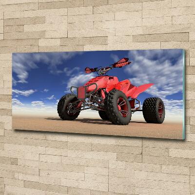 Glasbild Quad in der Wüste