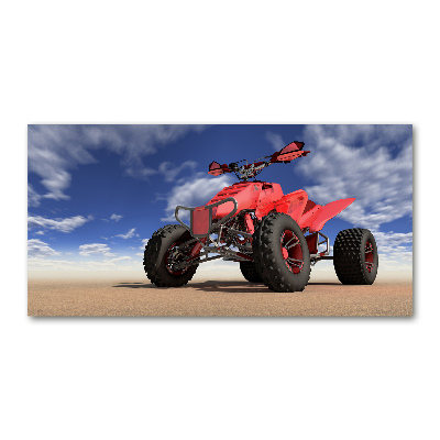 Glasbild Quad in der Wüste