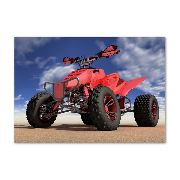 Glasbild Quad in der Wüste