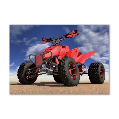 Glasbild Quad in der Wüste