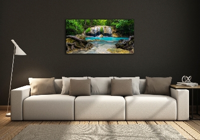 Foto glasbild Wasserfall im Wald