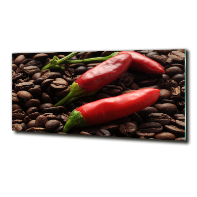 Foto glasbild Chili und Kaffee