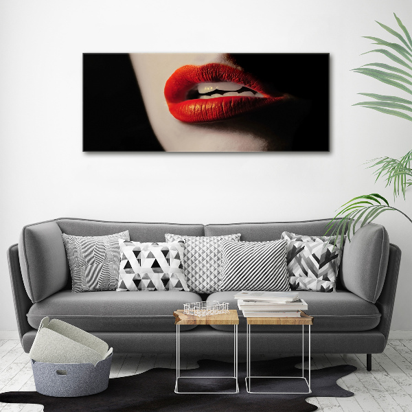 Foto glasbild Rote Lippen