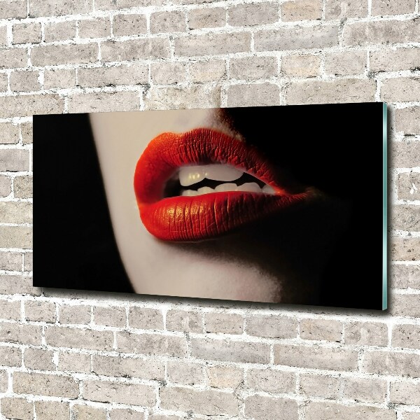 Foto glasbild Rote Lippen
