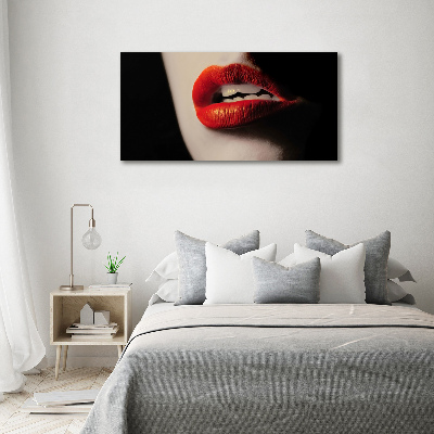 Foto glasbild Rote Lippen