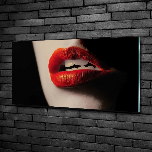 Foto glasbild Rote Lippen