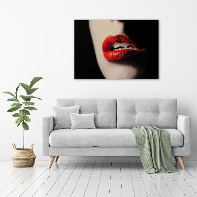 Foto glasbild Rote Lippen