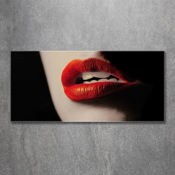 Foto glasbild Rote Lippen