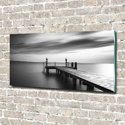 Foto glasbild Pier am See