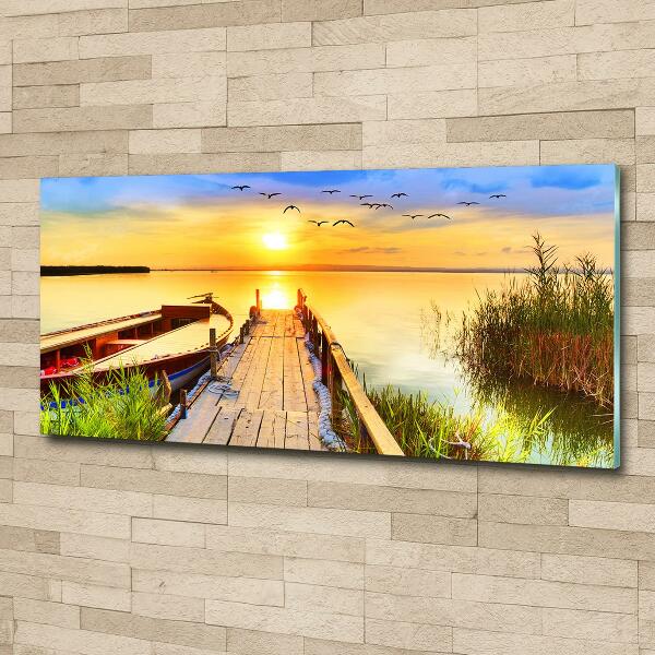 Bild auf glas Boot und Pier