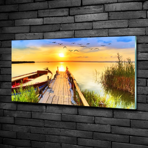 Bild auf glas Boot und Pier