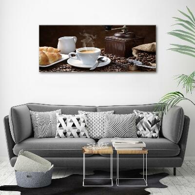 Foto glasbild Croissants und Kaffee