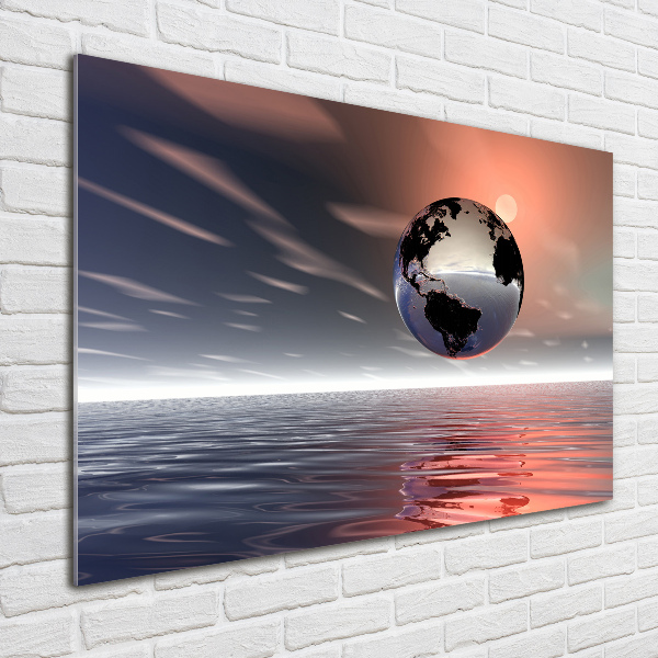 Foto glasbild Planet Erde