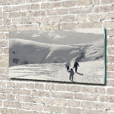 Foto glasbild Skifahrer